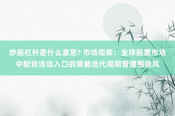 炒股杠杆是什么意思? 市场观察：全球股票市场中配资活动入口的策略迭代周期管理围绕风